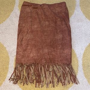 GUESS fringe pseudo suede festival pencil skirt S